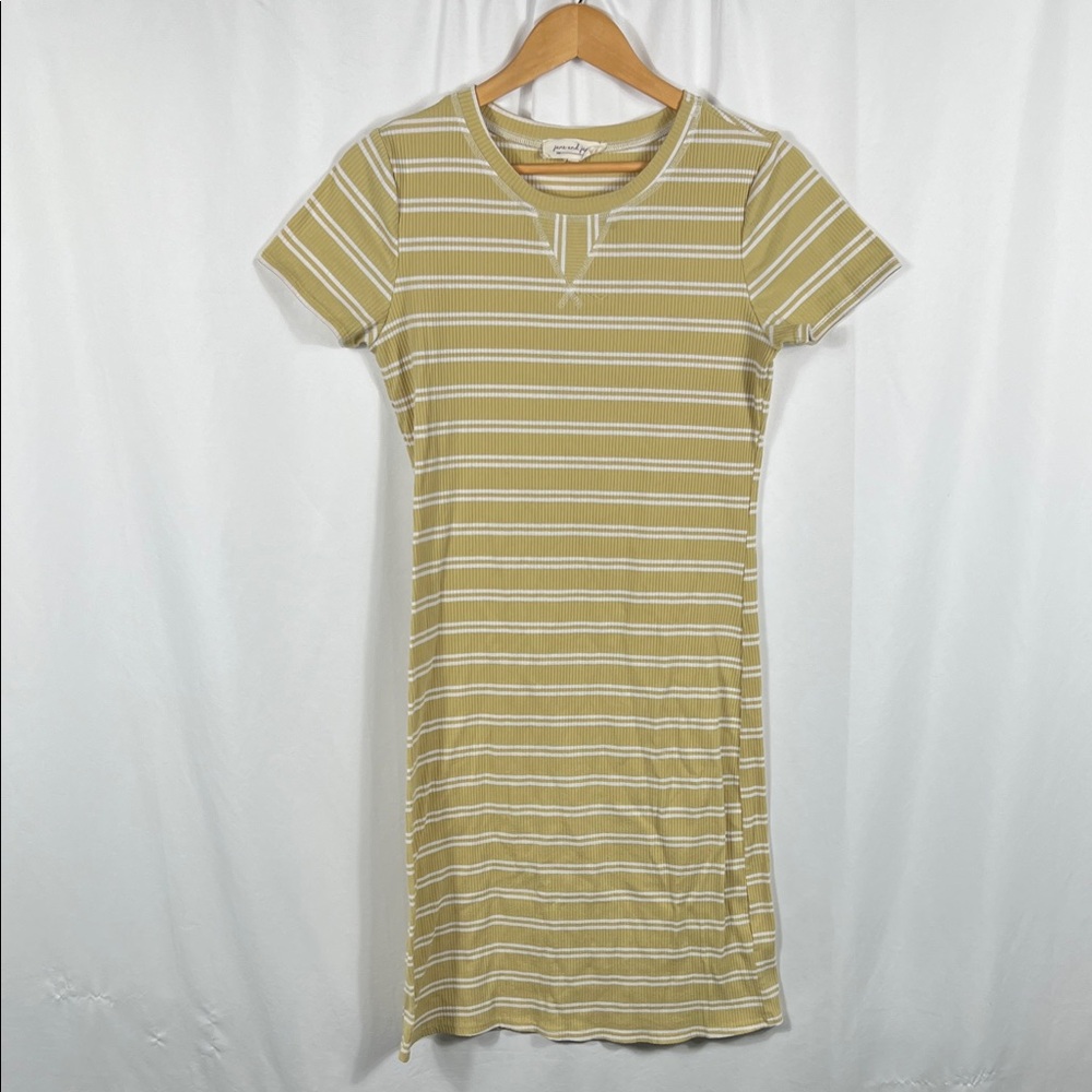 Jane & Janie Women’s Striped Short Midi Sleeve Dress‎ Small Stretchy
